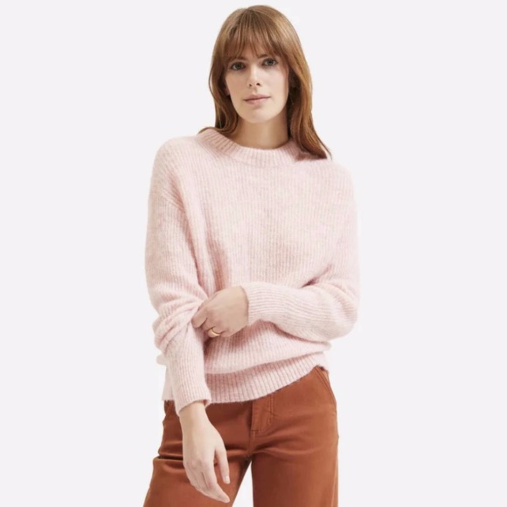 COPY - EVERLANE The Oversized Alpaca Crew Pink Sw…